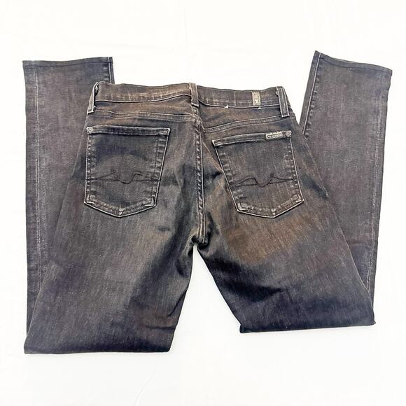 7 For All Mankind Roxanne Black Skinny Denim Jeans Zip Fly Size 29 - Picture 5 of 8